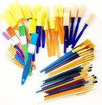 50 Pcs Artist Paint Brush Set,26 pcs brush+18pcs big sponge+6pcs mini sponge.nylon hair Watercolor Painting  brush set