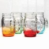 500ml Hot Sale Wonderful Mason Jars Bulk With Colored Lid &amp; Straw
