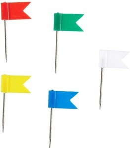 50pcs/Pack Flag Push Pins Map Tacks for Bulletin Cork Board, Office, School