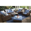 5PC Luxury Aluminum Outdoor Furniture Rattan Garden Patio Deep Seating Sofa Set