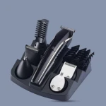 6 In 1 Multi-functional  LED Waterproof Trimmer Set Stainless black Men's Rechargeable Electric Shaver