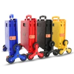 6 Wheel climbings tair plastic mini folding luggage supermarket foldable small portable shopping trolleys bag cart