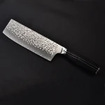 6.5" Damascus steel Japanese kitchen  knife with diagonal grain