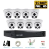 8 Channel H.264 NVR POE HD 1080P CCTV IP Cameras Kits 8 CH Home Video Surveillance Cameras System