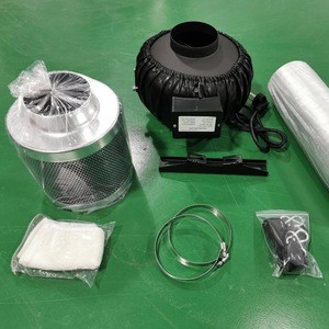8 inch caliber activated carbon  air filter and inline duct fan grow kit set for indoor grow