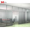 83mm modern aluminum frame tempered glass fixed removable office partition screen wall within blind