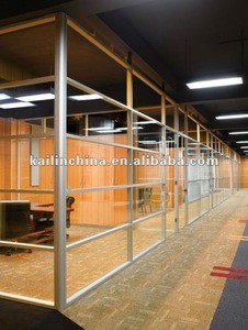 86mm thickness high partition aluminum frame divider trade assurance customized office full height partition glass wall