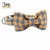 Import A tie dog collar orange and blue plaid cotton adjustable leash pet collar leash from China