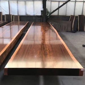 air-dried solid okan wood slab big size for conference table office hotel reception custom-made size 1pcs moq