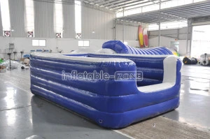 Air tight one time inflatable trampolines with foam pit for sale, inflatable air pit for gymnastic