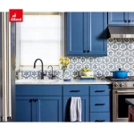 Allandcabinet Beauty Blue Shaker Design Kitchen Cabinet Transitional Bespoke Lacquer Kitchen Storage Furniture With Island
