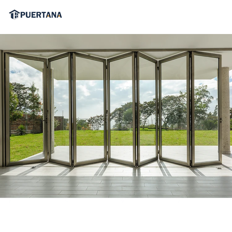 Aluminium Glass Folding Sliding Doors Aluminum Balcony Doors Slimline Aluminium Bifold Doors