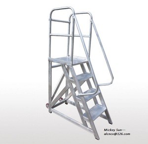 Aluminum alloy mobile platform with aluminum step ladder