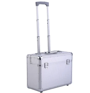 Aluminum Case Travel Business Laptop Storage Case Pilot Briefcase with Wheels