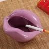 Amazon Aliexpress Hot Sale Multifunctional Flower Pot Luxury Ashtray Cigar Holder Ceramic Red Pink Lips Shaped Ashtray