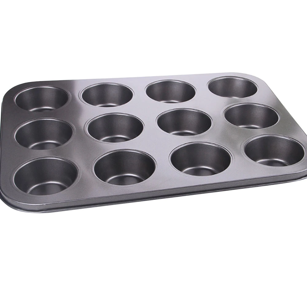 Amazon hot 6 and 12 cavity carbon steel round Cake Pan Baking Mold Nonstick Bakeware  Cake moulds