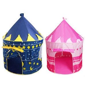 Amazon Hot Sale Kids Tent Toy Prince Playhouse Toddler Play House Blue Castle for Kid Boys Girls for Indoor &amp; Outdoor Toys