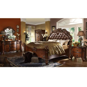 American modern style royal furniture antique bed room set luxury king size