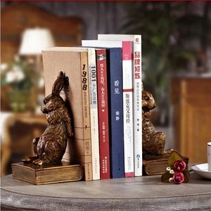 Animal model resin cute rabbit antique bookends