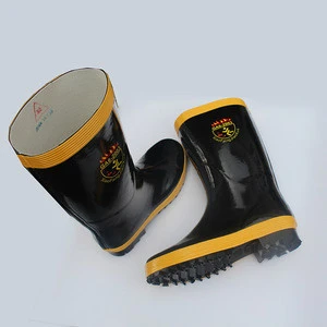 Anti-Penetration All Black Safety Working Rubber Boot with Steel Cap