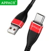 APPACS 5v 2.4A nylon braided type-C  Data Cable  high quality mobile cable for Android type-c  data cable