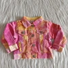 Autumn colorful Fashion design buttoned pocket kids denim coats clothing baby girls children&#x27;s jacket wholesale