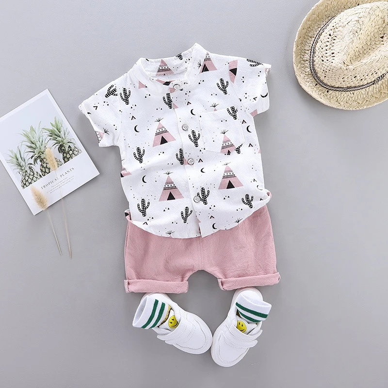 Baby clothes set Infant clothes set newborn toddler girl pullover cotton OEM summer 100 cotton fabric Pcs