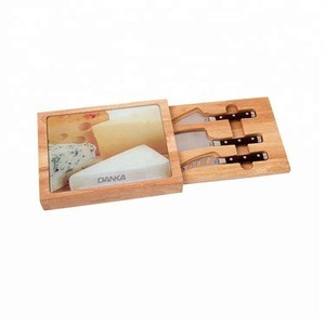 Bamboo cheese board and knife set promotion gifts for vip