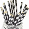 Bar Accessories Wholesale Black Striped Paper Straws