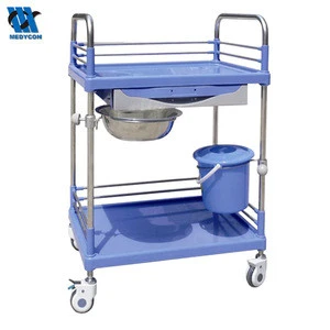 BDT23 Luxury Hospital Steel and Plastic ABS Emergency Cart Manual Surgery trolley