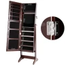 best Sale MDF Floor Standing mirror jewelry storage cabinet white with mirror