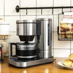 BESTEK 10 Cup Drip Coffee Maker in Stainless Steel, Programmable and Aroma Control, with Permanent Filter