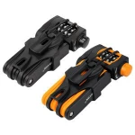BIKEIN Pro Cycling Anti-theft Mountain Bike Foldable Lock For Bicycle Motorcycle Steel Password Lock MTB Lock Bicycle Accessory