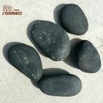 Black color river rock stone for landscaping