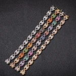 black lives matter charms for bracelets fashion color diamond coffee bean chain real gold plating men's bracelet