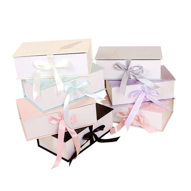 black paper gift boxes luxury gift box with ribbon gift box packaging cardboard