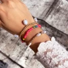 Bohemian Color Rice Bead Layered Bracelet Supplies Fashion CCB Imitation Pearl Lady Girls Bracelet