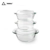 Borosilicate Glass Bakeware casserole with lid, set of 3