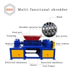 BRD Long life bearings reduce maintenance costs cardboard double shaft tire shredder machine