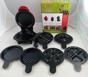 BSCI GMP Factory 750W 6 IN 1 Multifunction Electric Pizza Maker Machine With Non-Stick Cooking Surface