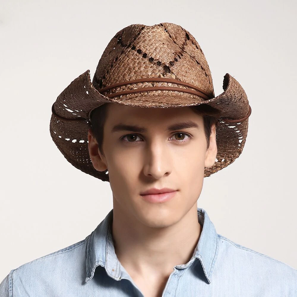 Bulk Sale Summer Straw Hats For Mens Accept OEM or ODM Service Cowboy Hats