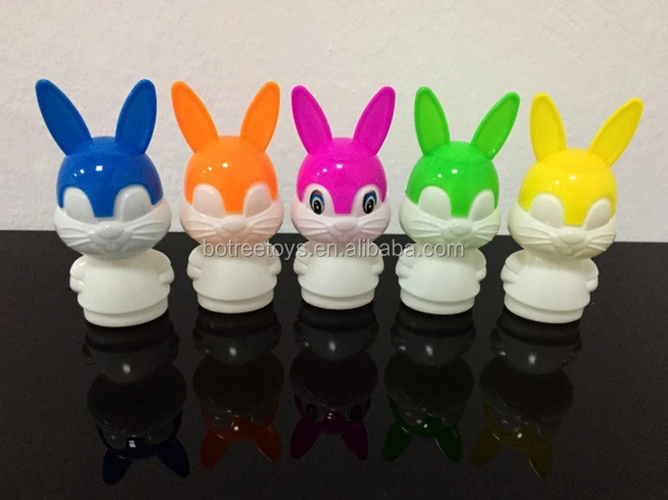 Cartoon Rabbit Candy Dispenser Bottle Blowing Bunny Toys for Packaging