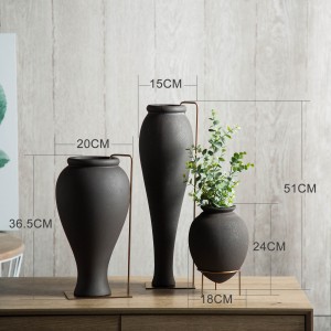 Ceramic vase decoration porcelain vase stainless steel electropating