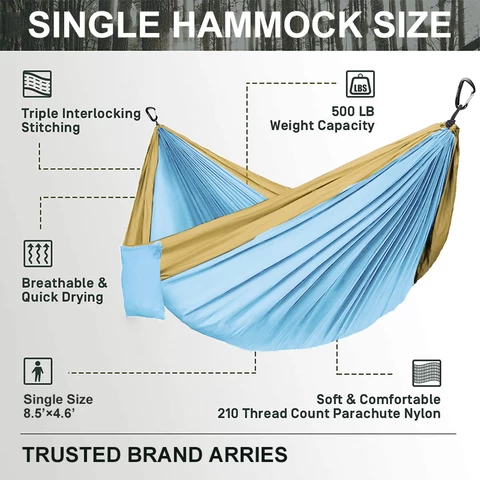 Cheap Double Seat Camping Parachute Nylon Fabric Hammock Nylon Outdoor Furniture Hamac