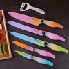 Cheap Good Quality 6pcs Colorful Kitchen Knife Set with PP handle