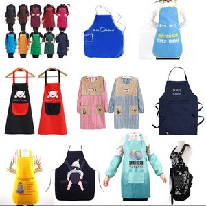 Cheap promotion custom logo cotton kitchen cooking apron,plastic pvc disposable apron