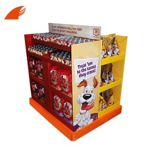 China Customized Pet Products Corrugated Cardboard Pallet Display With Plastic Hooks