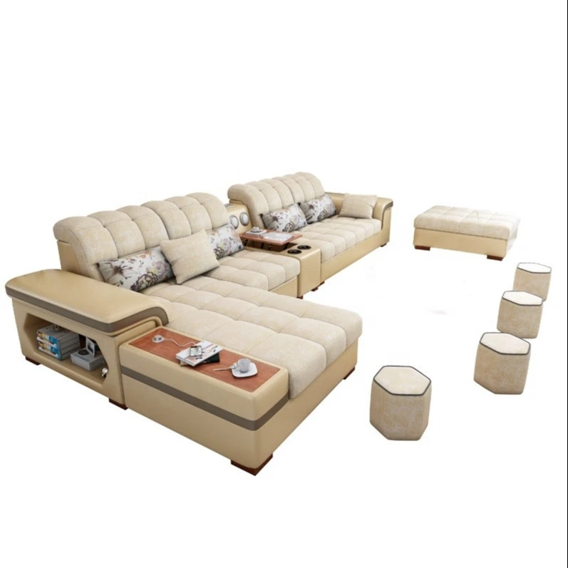 China factory manufacturer Living Room Sofa Specific Use and Fabric Material corner sofa 7 seater set luxury furniture