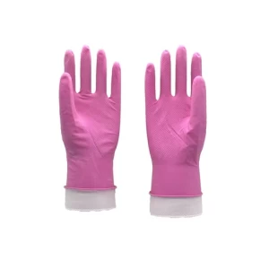 China pink wholesale latex rubber household  cleaning gloves