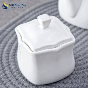 China Supplier Wholesale White Ceramic Unique Sugar Bowl